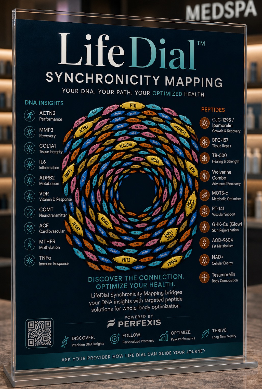 LifeDial Synchronicity Mapping display, powered by Perfexis