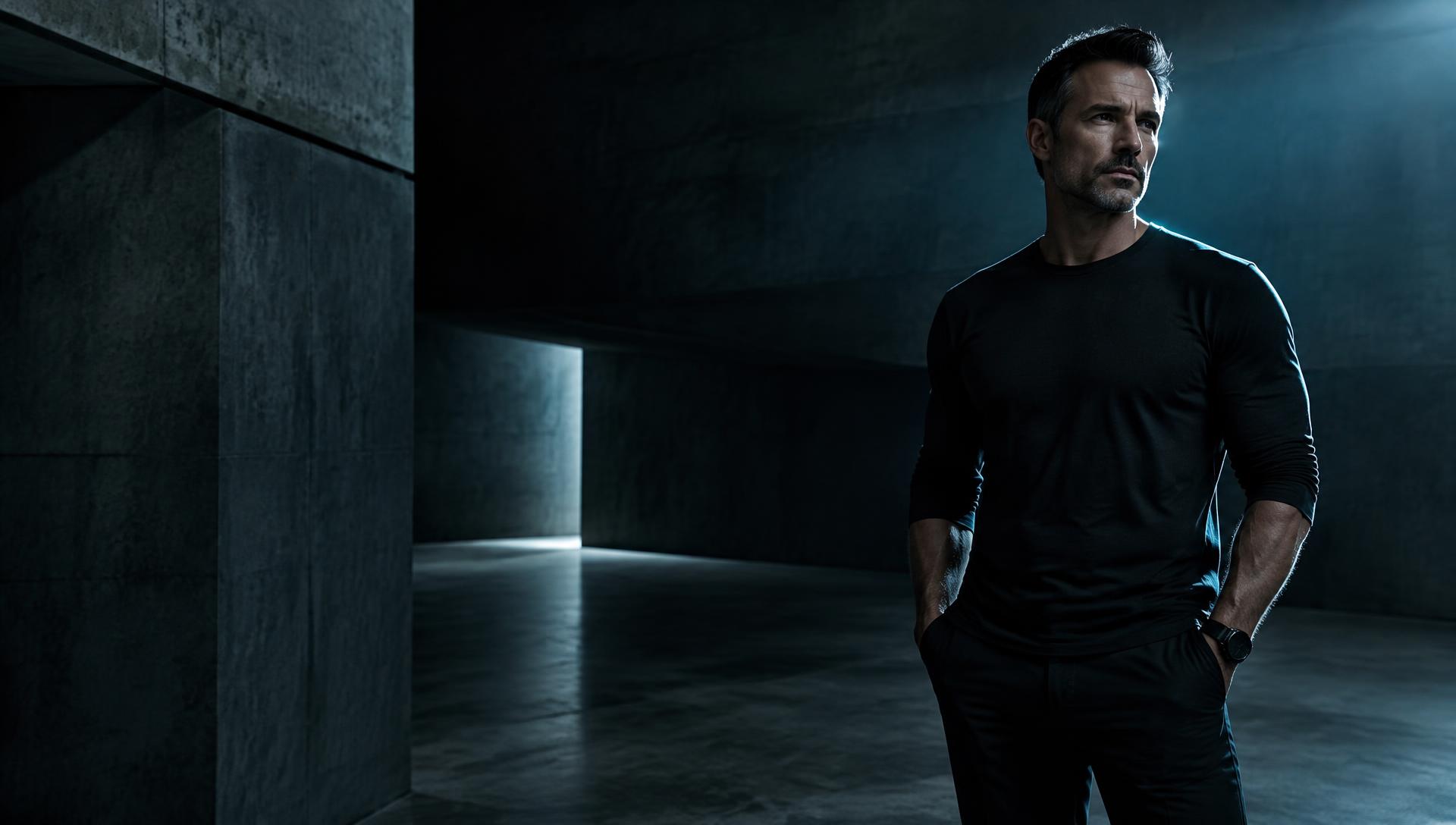 Confident adult standing in a modern architectural space